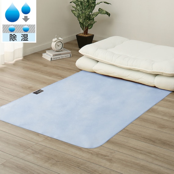 珪藻土・備長炭入り洗える除湿シート シングル(ブルー T5) 1枚目画像