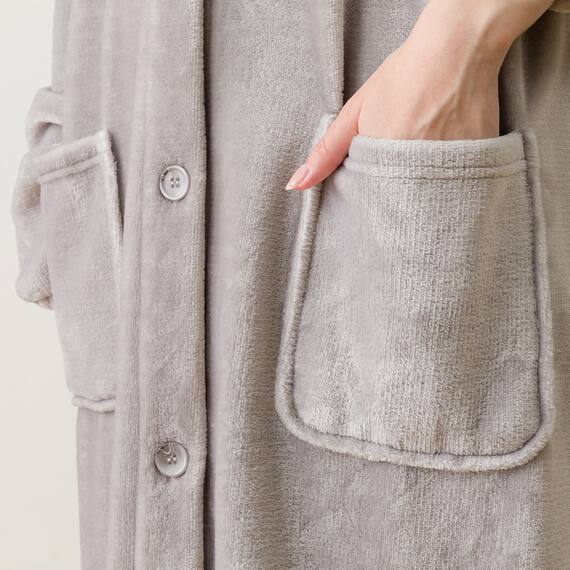 すっぽり収納 着る毛布(Nウォーム RネックロングLGY L) 11枚目画像