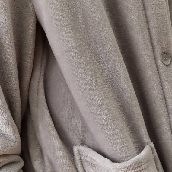 すっぽり収納 着る毛布(Nウォーム RネックロングLGY L) 12枚目画像