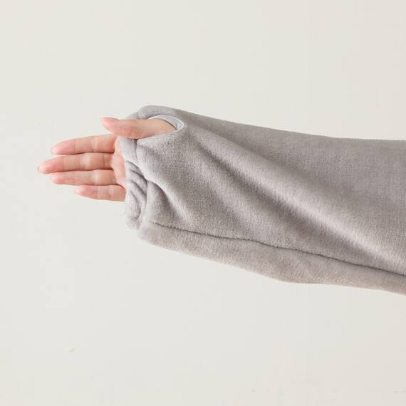 すっぽり収納 着る毛布(Nウォーム RネックロングLGY L) 13枚目画像