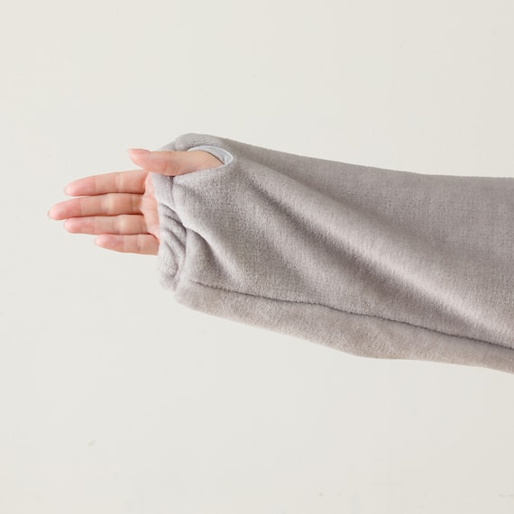 すっぽり収納 着る毛布(Nウォーム RネックロングLGY L) 13枚目画像