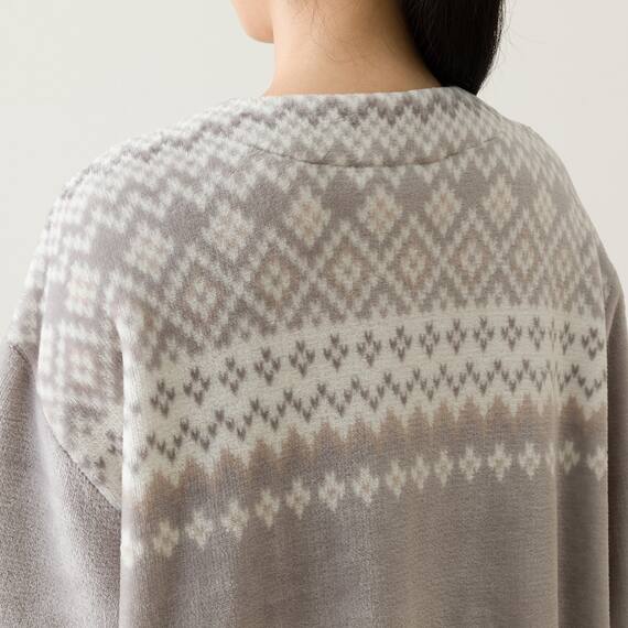 すっぽり収納 着る毛布(Nウォーム RネックロングLGY L) 14枚目画像