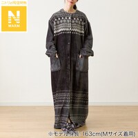 すっぽり収納 着る毛布(Nウォーム RネックロングDGY L)