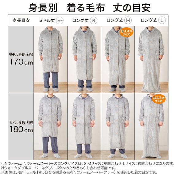 すっぽり収納 着る毛布(NウォームSPフード付きロングDGYLKR) 6枚目画像