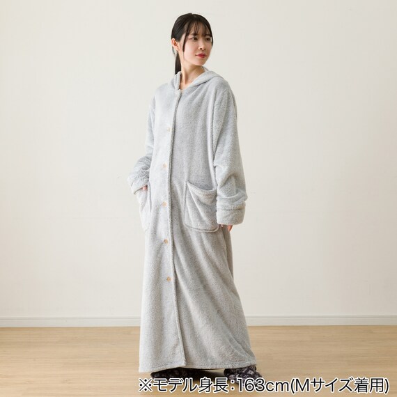 すっぽり収納 着る毛布(NウォームSPフード付きロングDGYLKR) 7枚目画像