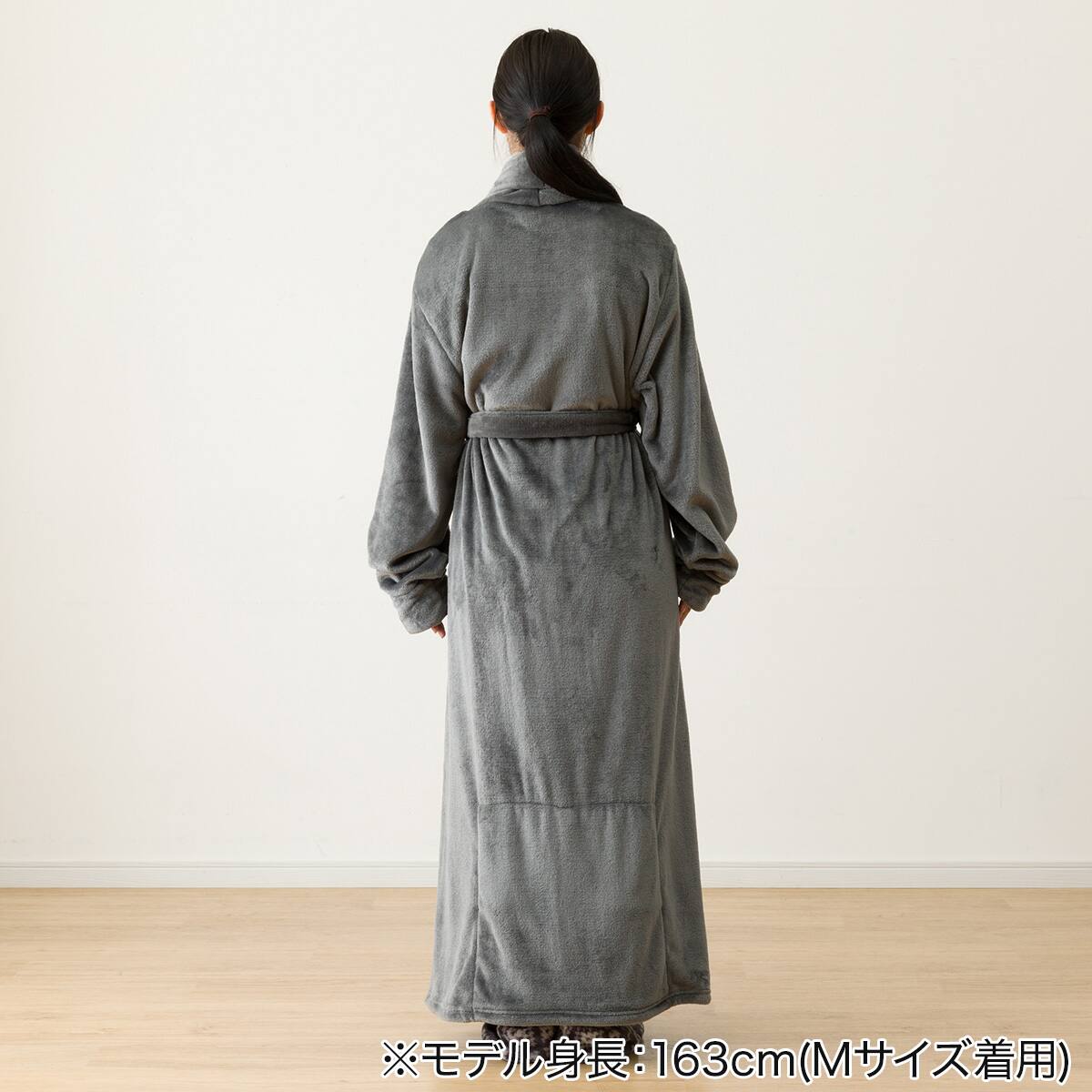 すっぽり収納 着る毛布(NウォームWSPエリ付きロングDGY L) | ニトリ