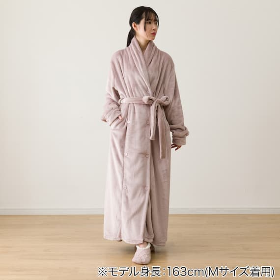 すっぽり収納 着る毛布(NウォームWSPエリ付きロングRO M) 9枚目画像