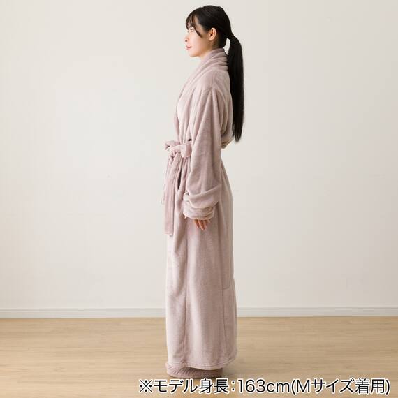 すっぽり収納 着る毛布(NウォームWSPエリ付きロングRO M) 10枚目画像