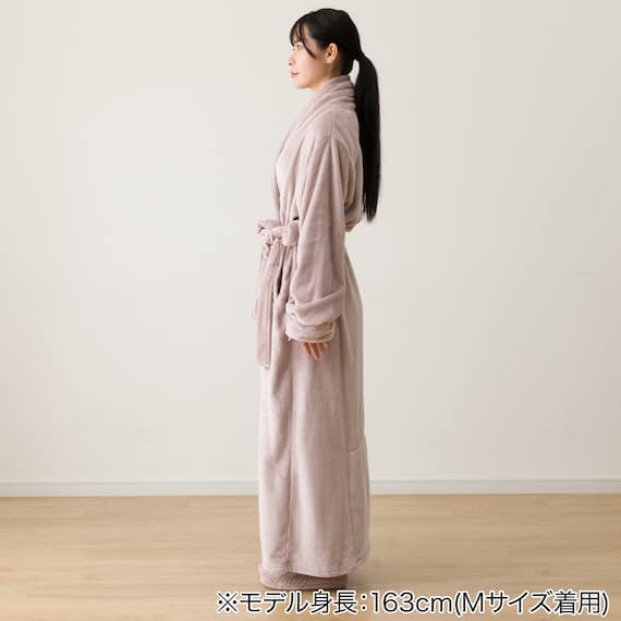 すっぽり収納 着る毛布(NウォームWSPエリ付きロングRO M) 10枚目画像