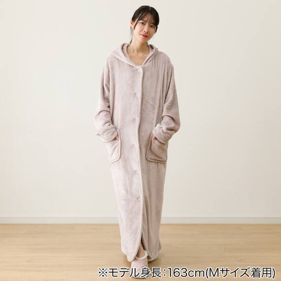 すっぽり収納 着る毛布(NウォームWSP フード付き ロングRO M) 7枚目画像