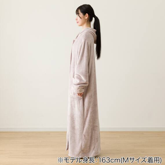 すっぽり収納 着る毛布(NウォームWSP フード付き ロングRO M) 8枚目画像