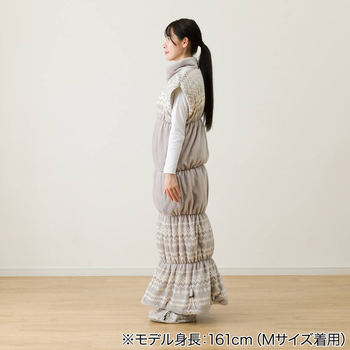 すっぽり収納 ボリューム着る毛布(Nウォーム ロングベスト LGYL