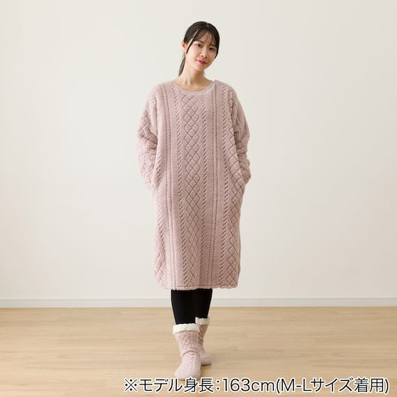 WOMEN ケーブルワンピース (NウォームWSPケーブルRO L-LL) 2枚目画像