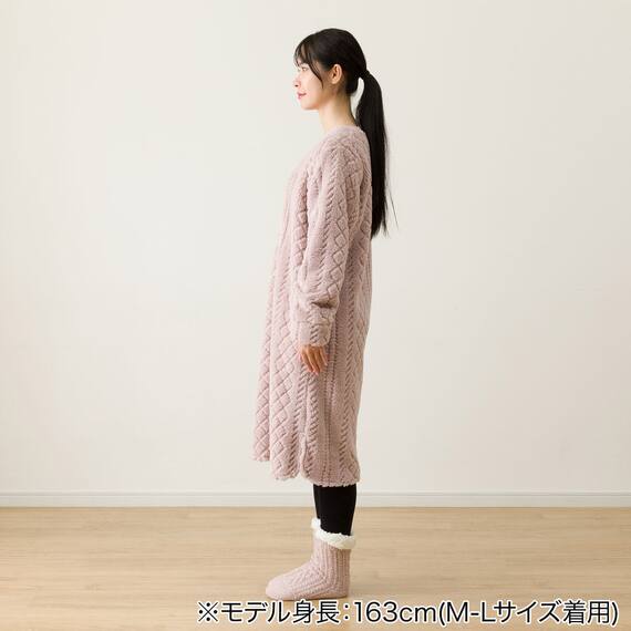 WOMEN ケーブルワンピース (NウォームWSPケーブルRO L-LL) 4枚目画像