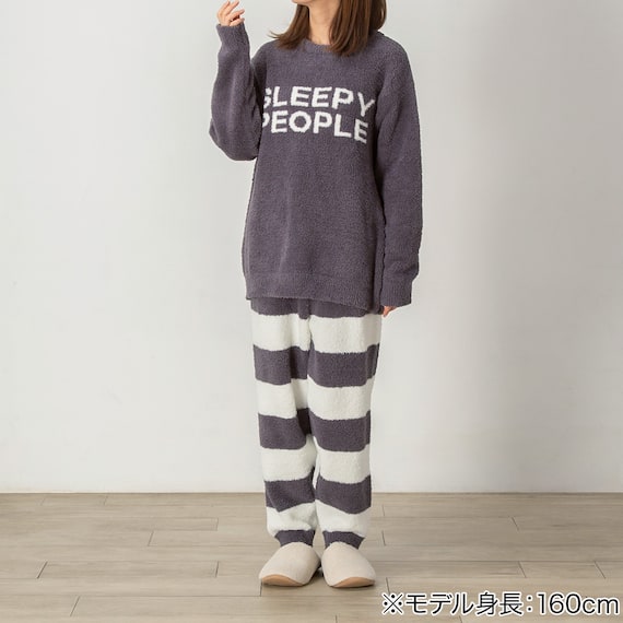 WOMEN パウダーニット ロングパンツ(DGY F) 2枚目画像