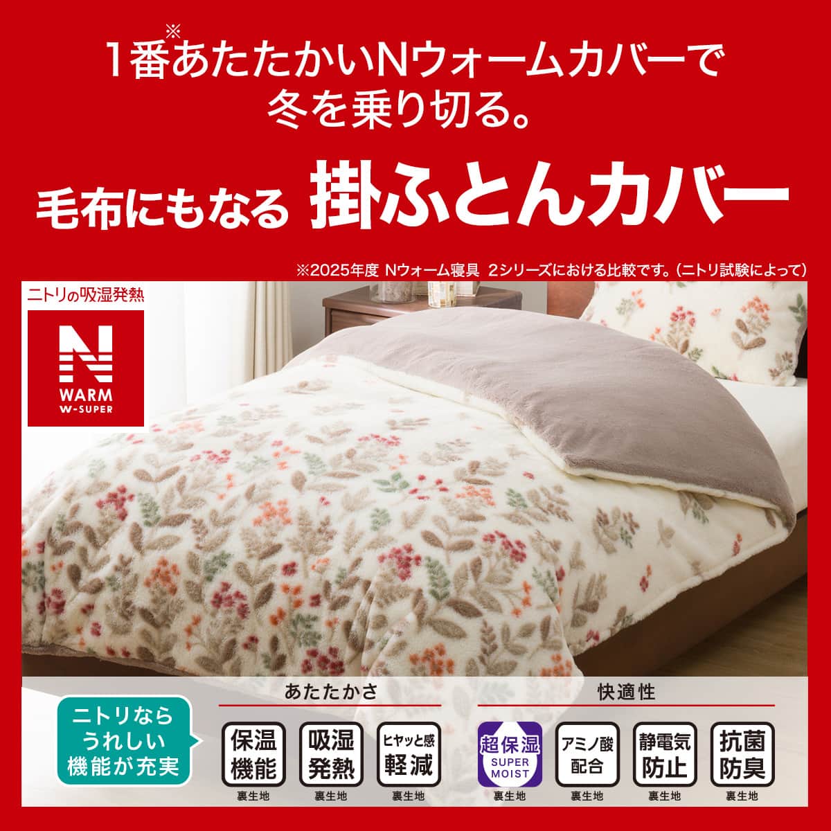 毛布にもなる掛ふとんカバー シングル(NウォームWSP HO 25NW09