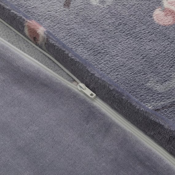 【2点セット】毛布にもなる掛ふとんカバー シングル(Nウォーム リボンチェリー NG09 S)+まくらカバー(Nウォーム リボンチェリー NG09) 6枚目画像