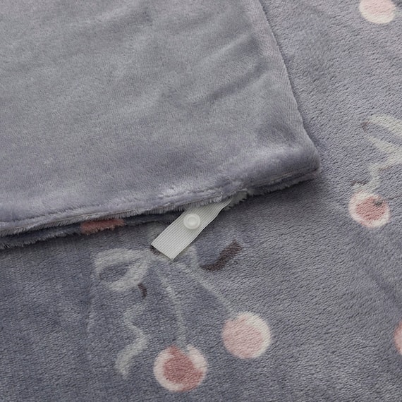 【2点セット】毛布にもなる掛ふとんカバー シングル(Nウォーム リボンチェリー NG09 S)+まくらカバー(Nウォーム リボンチェリー NG09) 7枚目画像