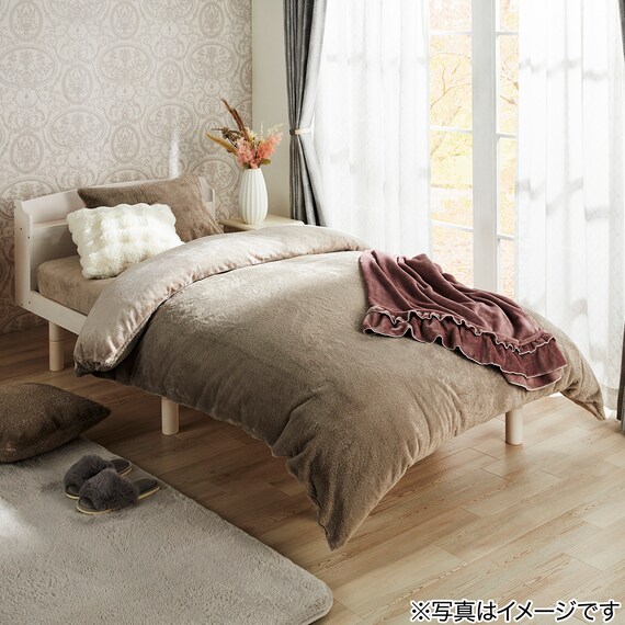 【2点セット】毛布にもなる掛ふとんカバー シングル(NウォームSP ラメファー D2508 S)+まくらカバー(ＮウォームSP ラメファー D2508) 3枚目画像