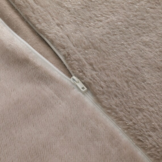 【2点セット】毛布にもなる掛ふとんカバー シングル(NウォームSP ラメファー D2508 S)+まくらカバー(ＮウォームSP ラメファー D2508) 6枚目画像