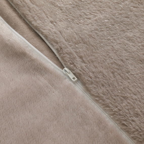 【2点セット】毛布にもなる掛ふとんカバー シングル(NウォームSP ラメファー D2508 S)+まくらカバー(NウォームSP ラメファー D2508) 6枚目画像