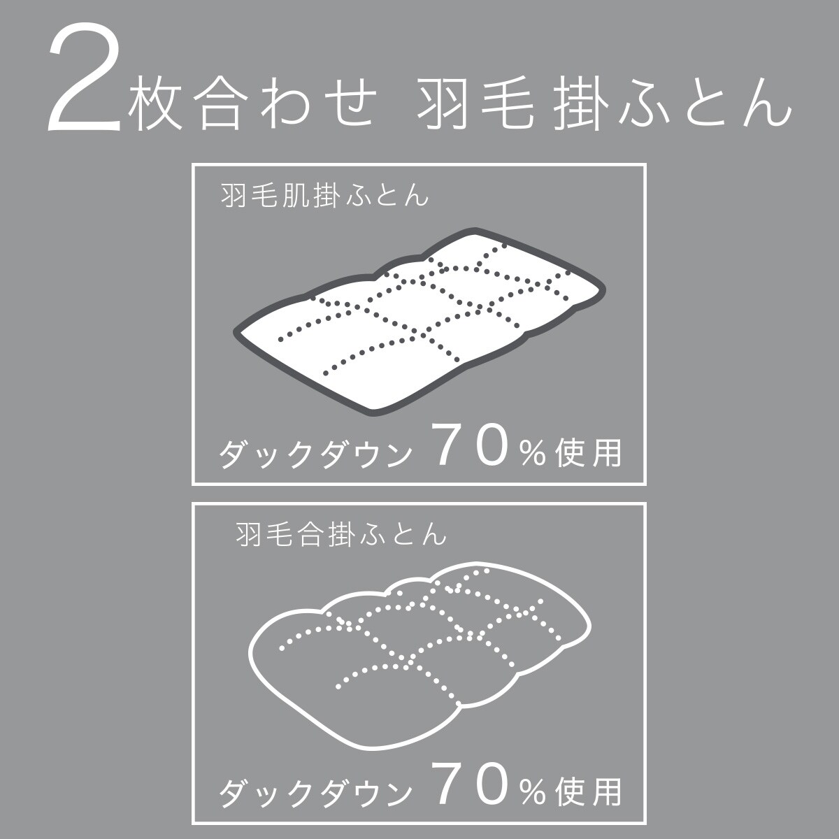 2枚合わせ羽毛掛ふとん ダブル(NTR-2 K2520 D) | ニトリネット【公式