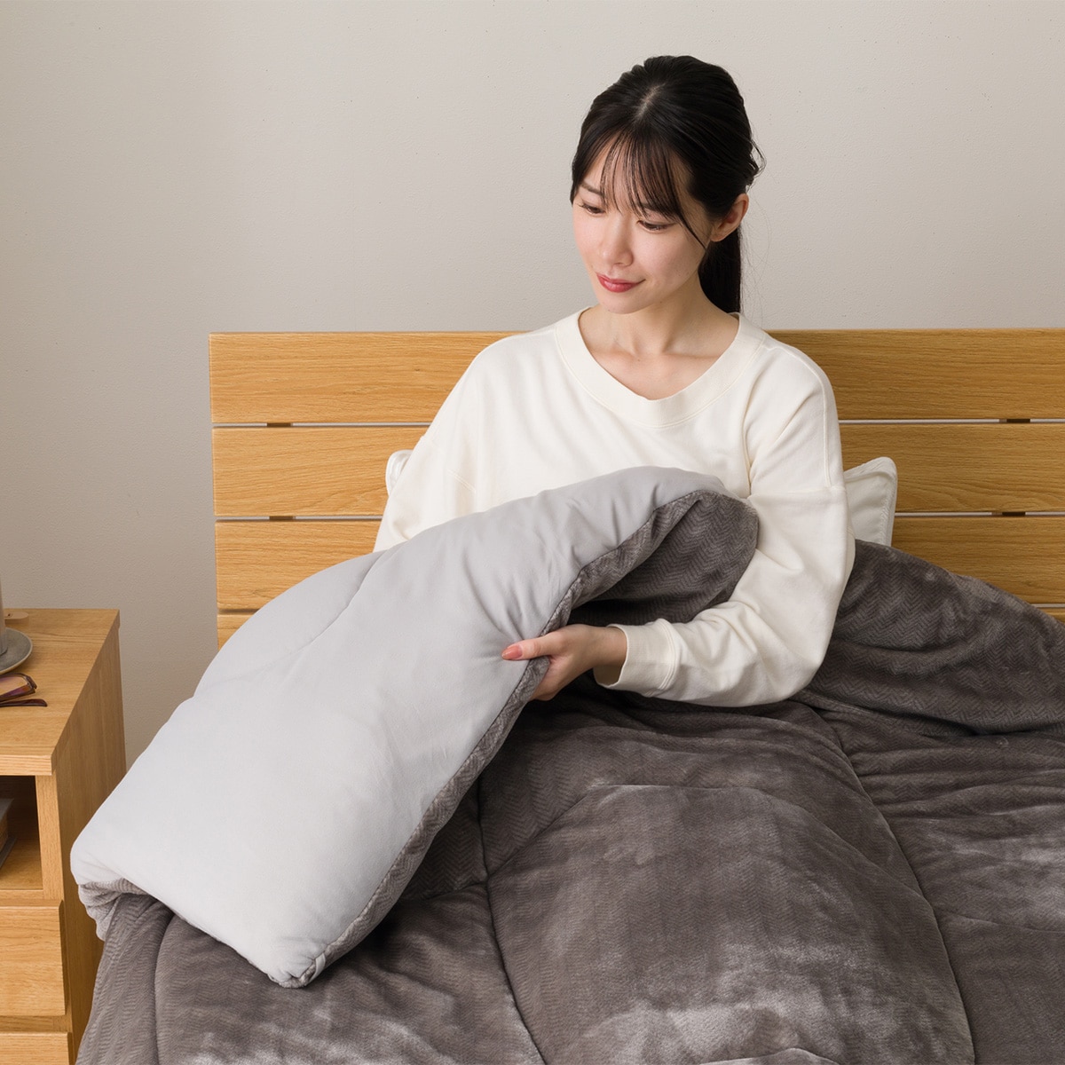 カバーのいらない両面掛ふとん ダブル(Nウォーム GY K2526 D) | ニトリ