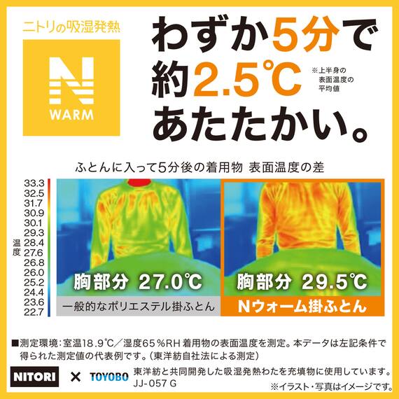 カバーのいらない両面掛ふとん クイーン(Nウォーム GY K2526 Q) 6枚目画像