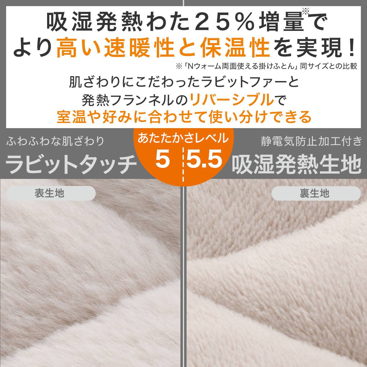 カバーのいらない両面掛ふとん シングル(Nウォーム WSP K2528 S