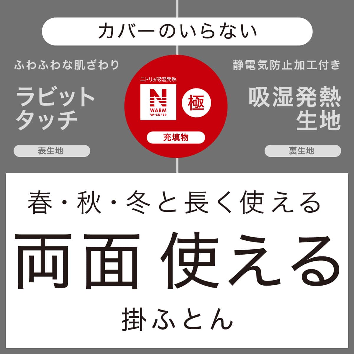 カバーのいらない両面掛ふとん セミダブル(Nウォーム WSP K2528SD