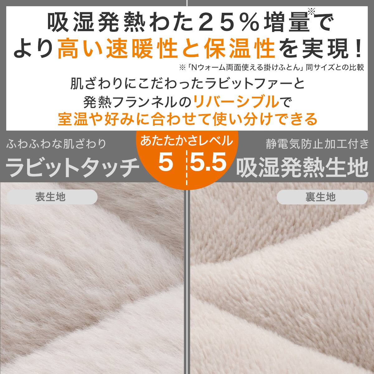カバーのいらない両面掛ふとん ダブル(Nウォーム WSP K2528 D
