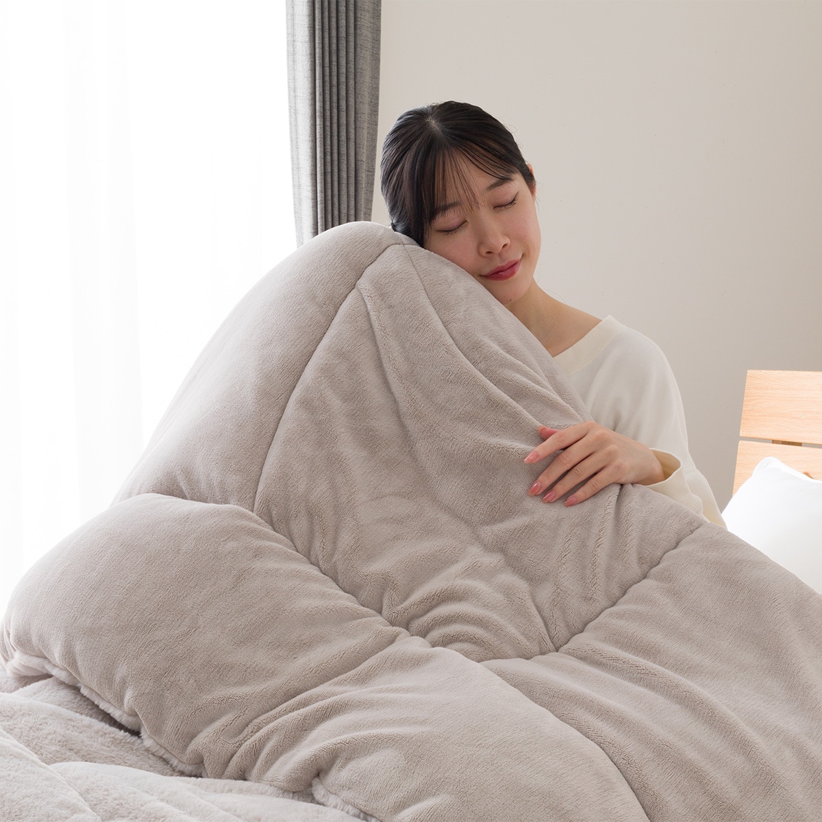 【数回使用】ニトリ Nウォーム カバーのいらない両面掛ふとん グレー クイーン 数回使用】ニトリ Nウォーム カバーのいらない両面掛ふとん グレー