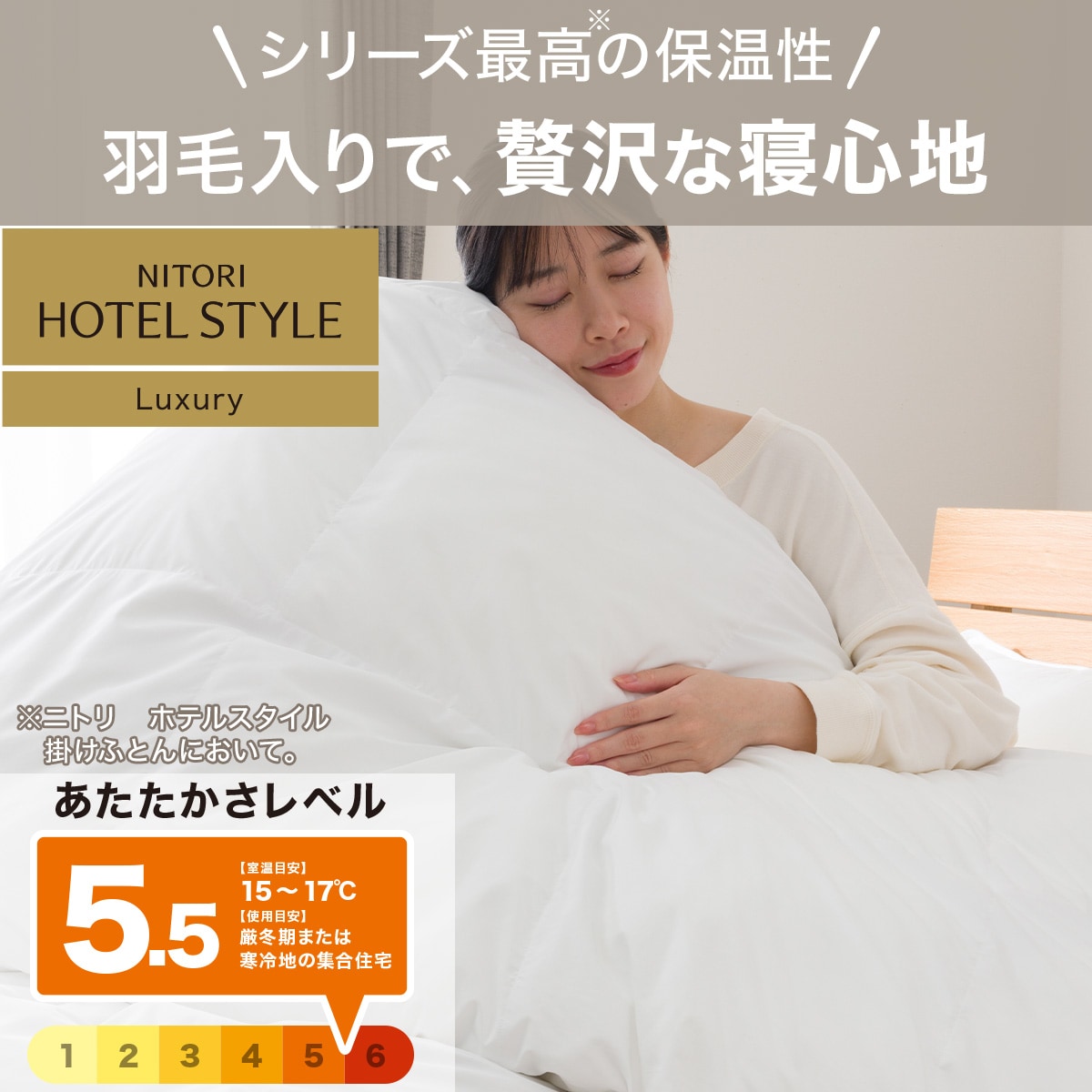 ホテルスタイル掛ふとん ダブル(Nホテル ラグジュアリー K2517 D