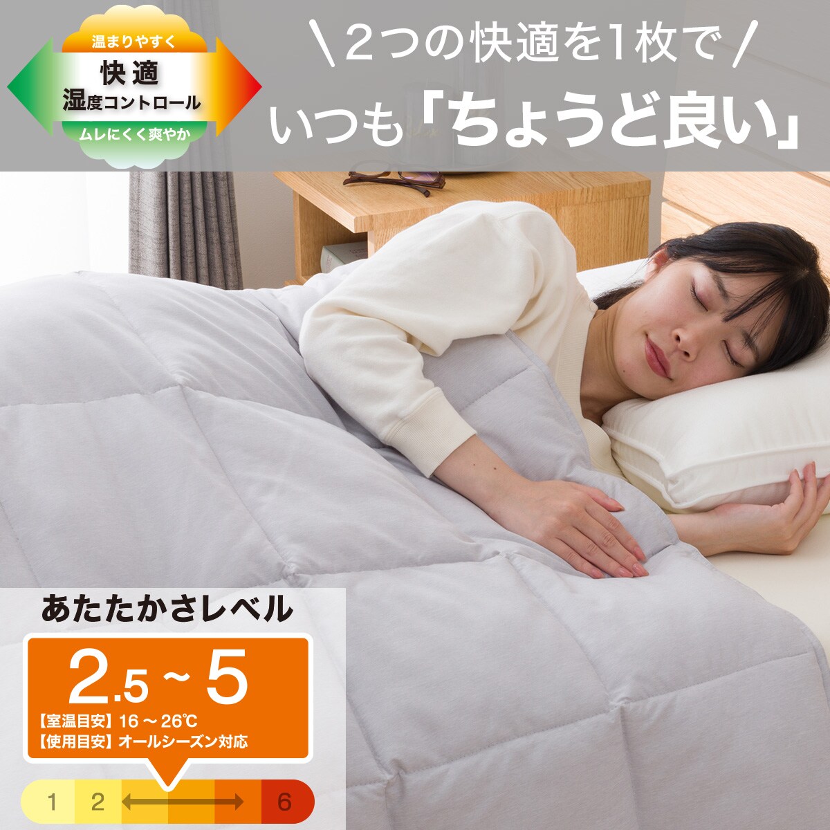 ちょうど良い湿度調整掛ふとん ダブル(K2518 D) | ニトリネット