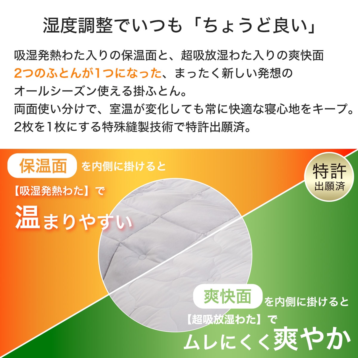 ちょうど良い湿度調整掛ふとん ダブル(K2518 D) | ニトリネット【公式