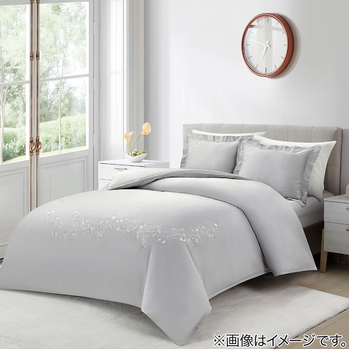 高密度サテン 掛ふとんカバー シングル(Nグリップ PR06WHステッチ