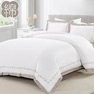 高密度サテン 掛ふとんカバー(PR07GYステッチ WH)