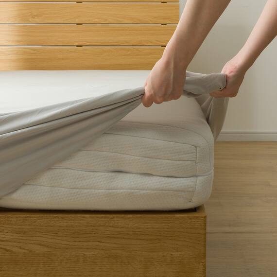 高密度サテン マルチすっぽりシーツ シングル(PR FS03 グレー S) 5枚目画像