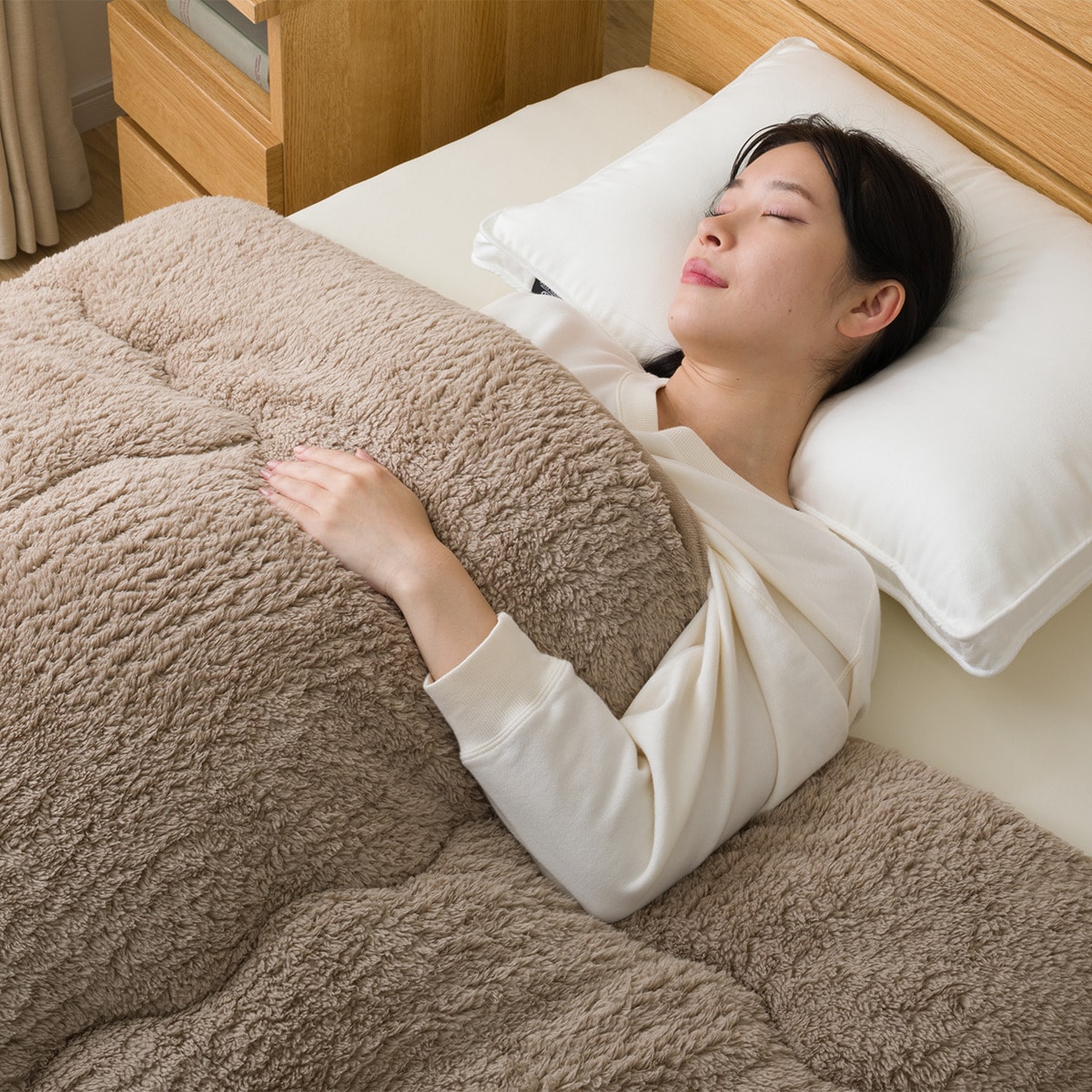 表も裏もそのまま使える 蓄熱わた入り掛けふとん シングル(K2529 BE S