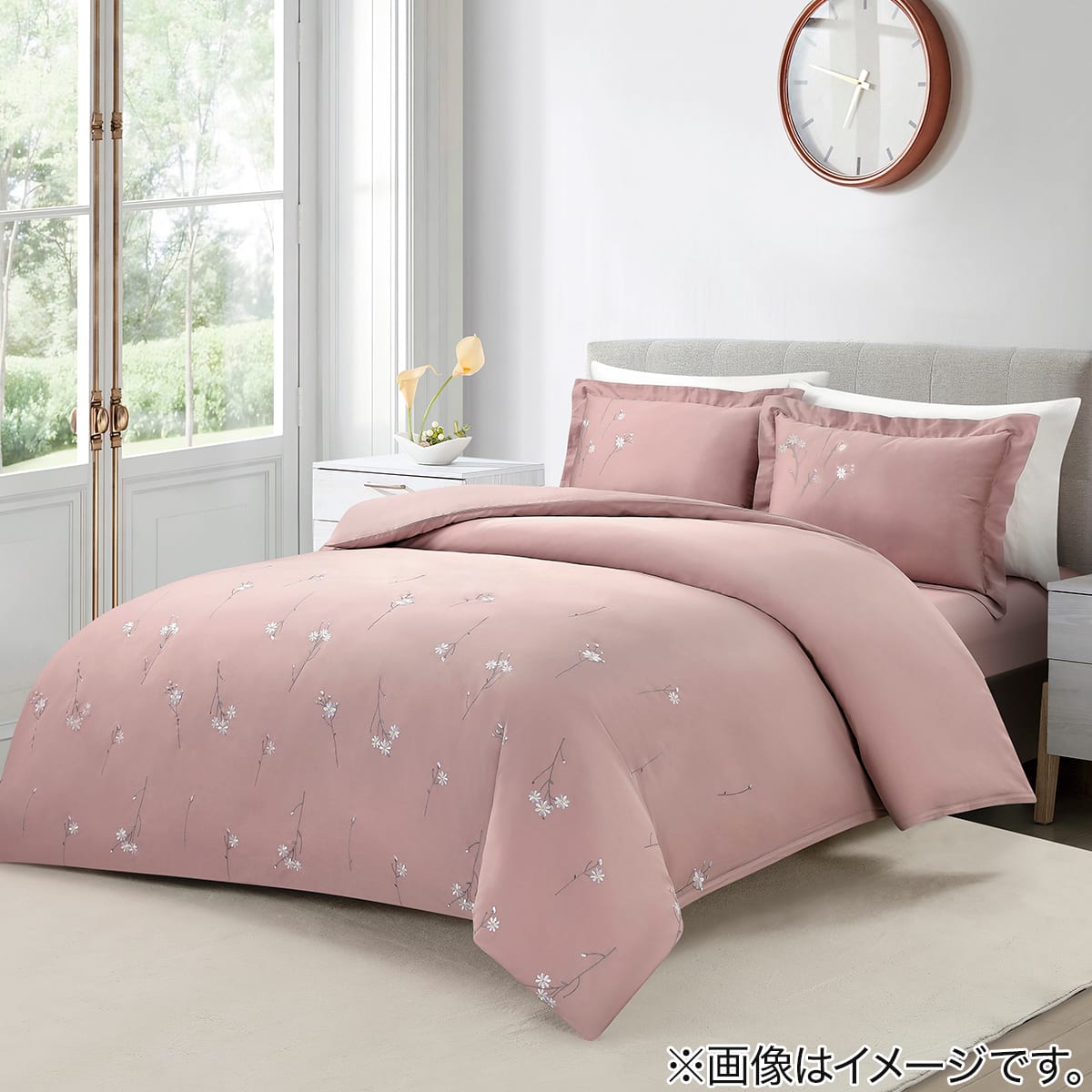 高密度サテン 掛ふとんカバー セミダブル(Nグリップ PR08WHステッチ