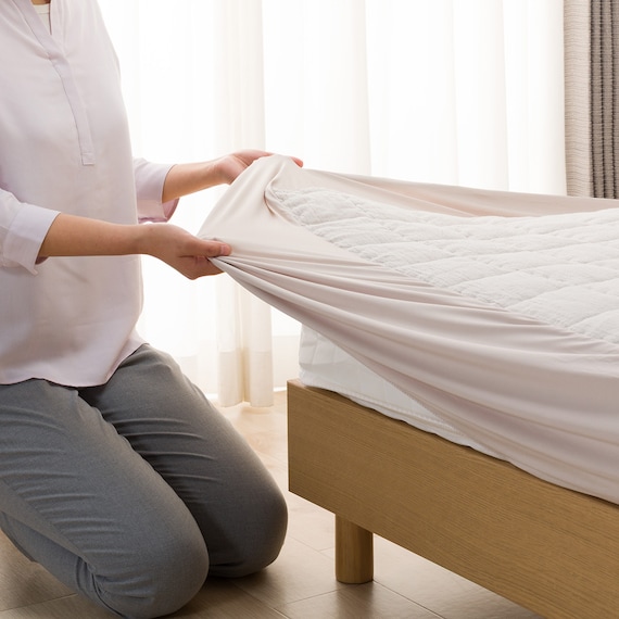 BOXパッド セミダブル(コットンフレンチリネン SD モカ S2619) 7枚目画像