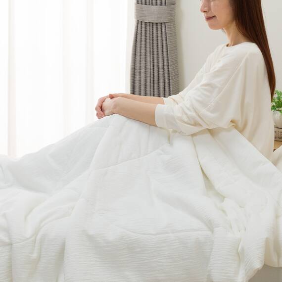 肌ふとん シングル(コットンフレンチリネン S ホワイト S2619) 4枚目画像