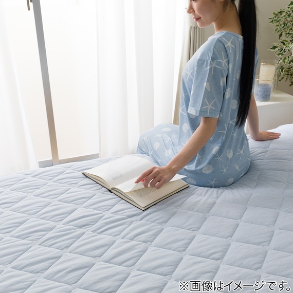 両面使える 敷きパッド シングル(Nクール ブルー S2601) 8枚目画像