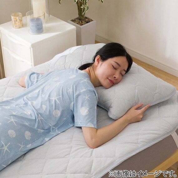 両面使える 敷きパッド ダブル(Nクール グレー S2601) 9枚目画像