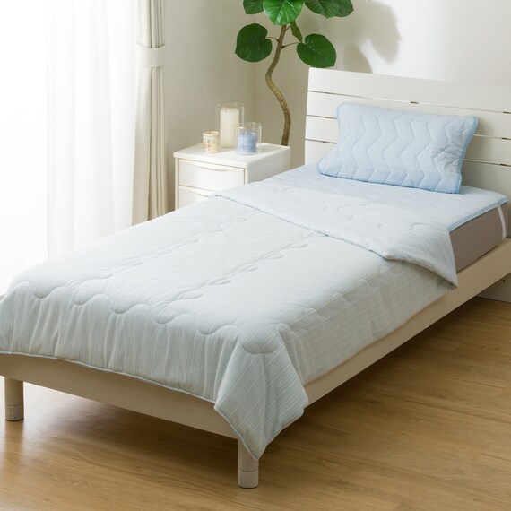 両面使える 敷きパッド シングル(Nクール極冷 ブルー S2603) 12枚目画像