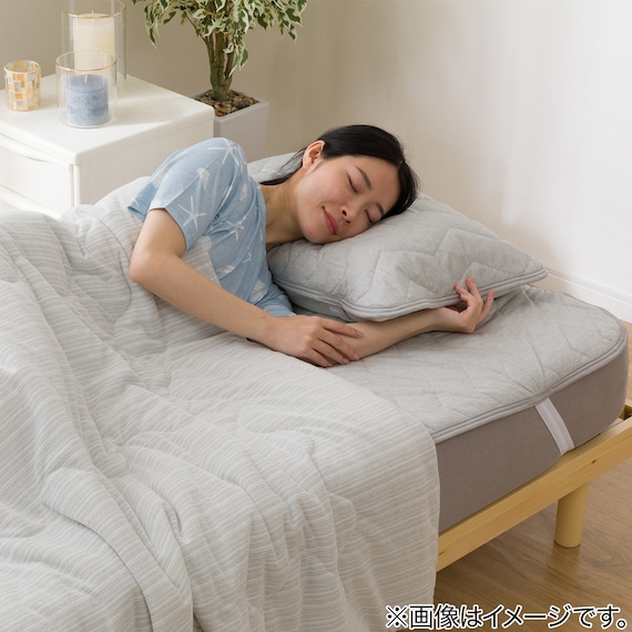 両面使える 敷きパッド シングル(Nクール極冷 グレー S2603) 13枚目画像