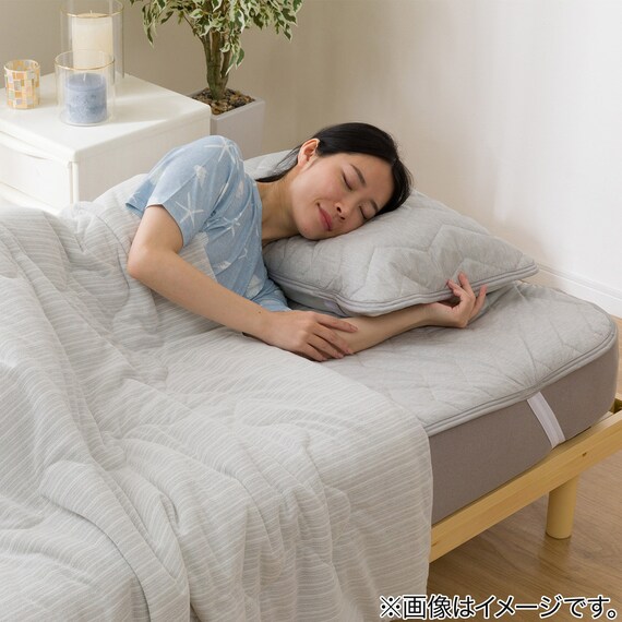両面使える 敷きパッド クイーン(Nクール極冷 グレー S2603) 14枚目画像