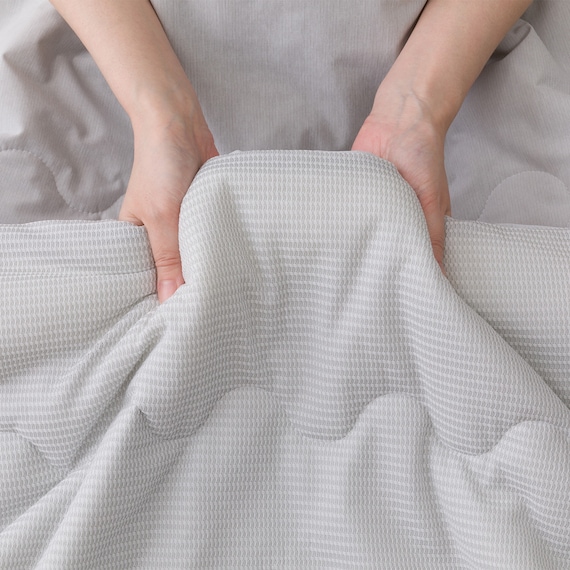 両面使える 肌布団 シングル(Nクール グレー S2601) 9枚目画像
