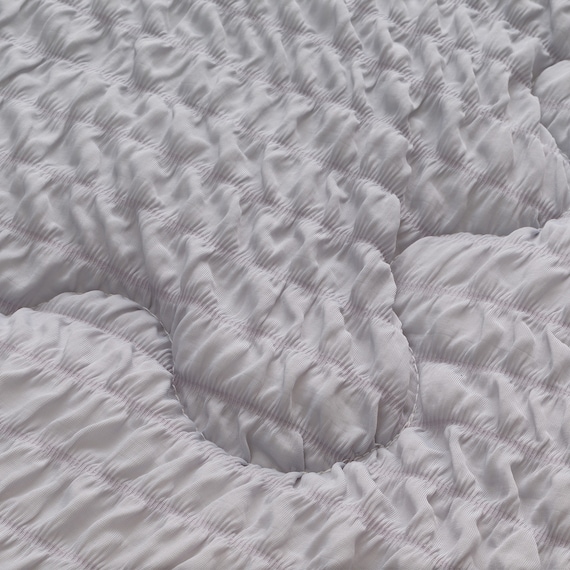 両面使える くしゅくしゅ肌布団 シングル(Nクール グレー S2601) 6枚目画像