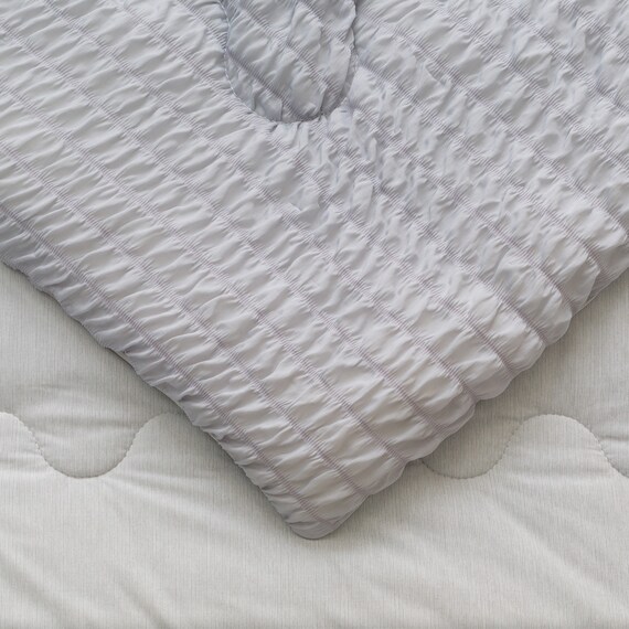 両面使える くしゅくしゅ肌布団 シングル(Nクール グレー S2601) 7枚目画像